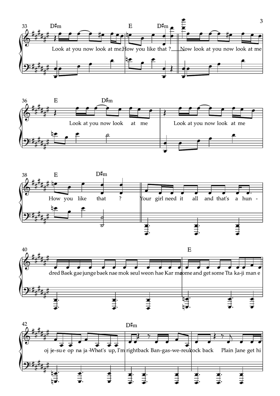 How You Like That Easy Piano scores gallery preview page 3