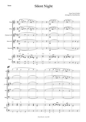 Silent night (Woodwind Quintet) Piano and chords