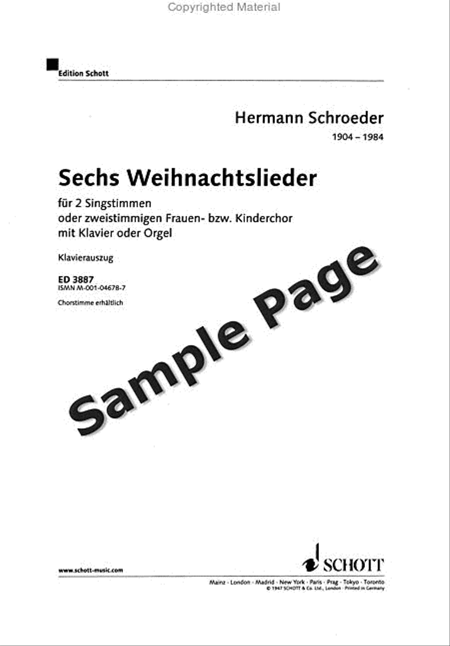 Weihnachtslieder 6 Sop/pf SA scores gallery preview page 2