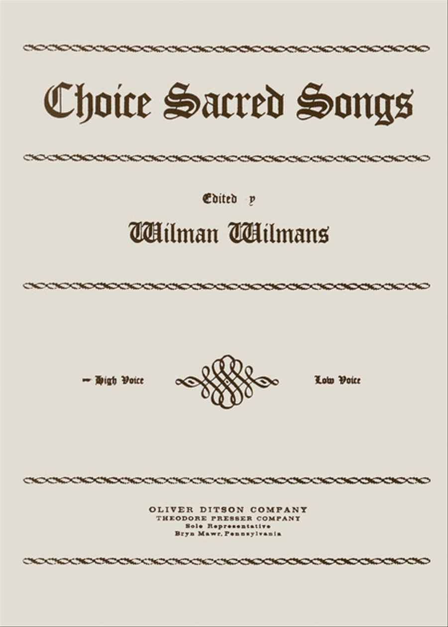 Choice Sacred Songs Chamber Music scores gallery preview page 1