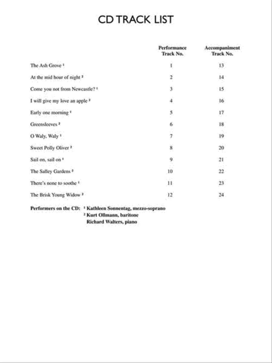 12 Selected Folksong Arrangements Medium Voice scores gallery preview page 3