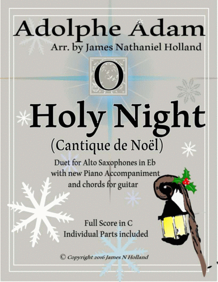 O Holy Night (Cantique de Noel) Adolphe Adam Duet for two Eb Alto Saxophones image number null