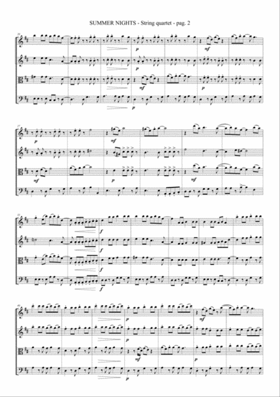 Summer Nights String Quartet scores gallery preview page 3