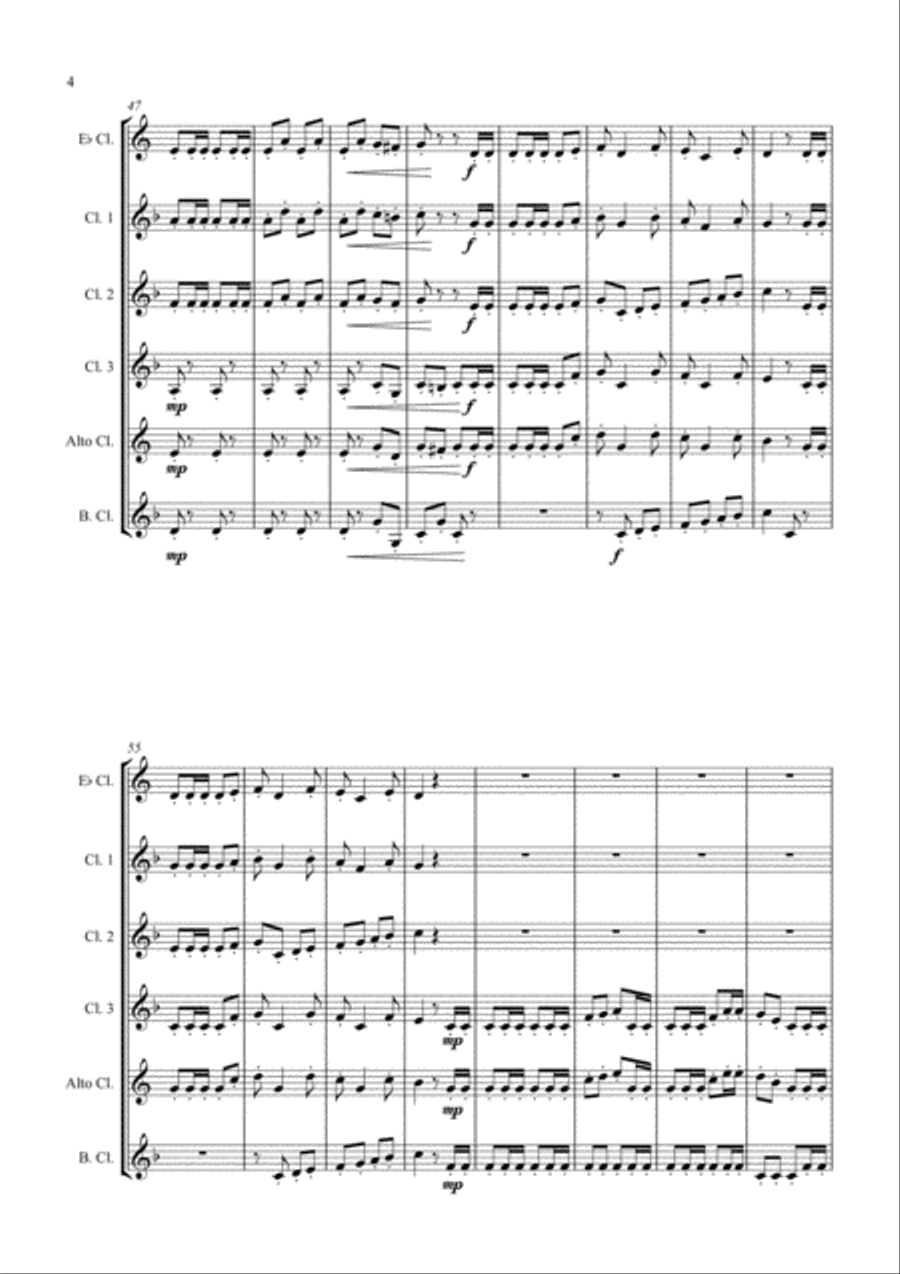 William Tell Overture - For Clarinet Quartet Clarinet Quartet scores gallery preview page 4