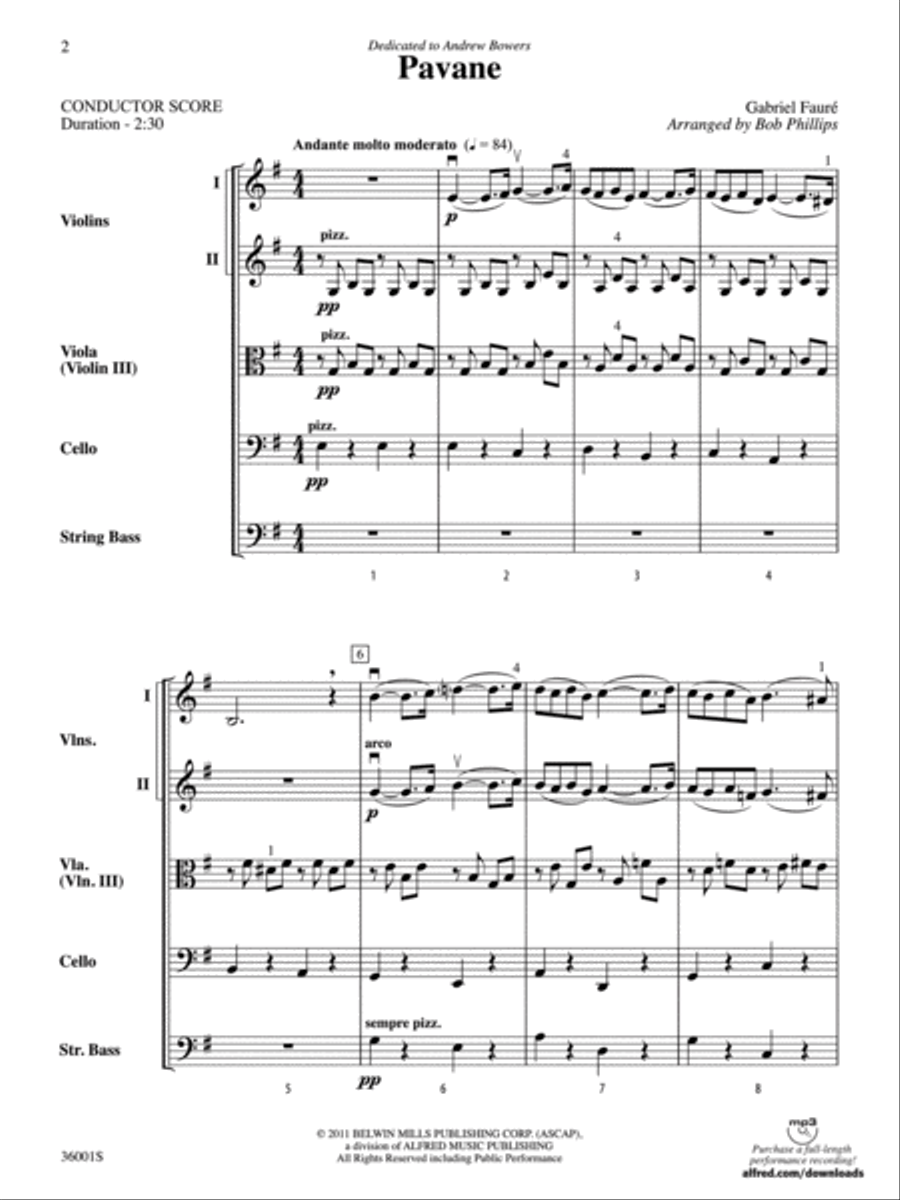 Pavane Pavane String Orchestra scores gallery preview page 2