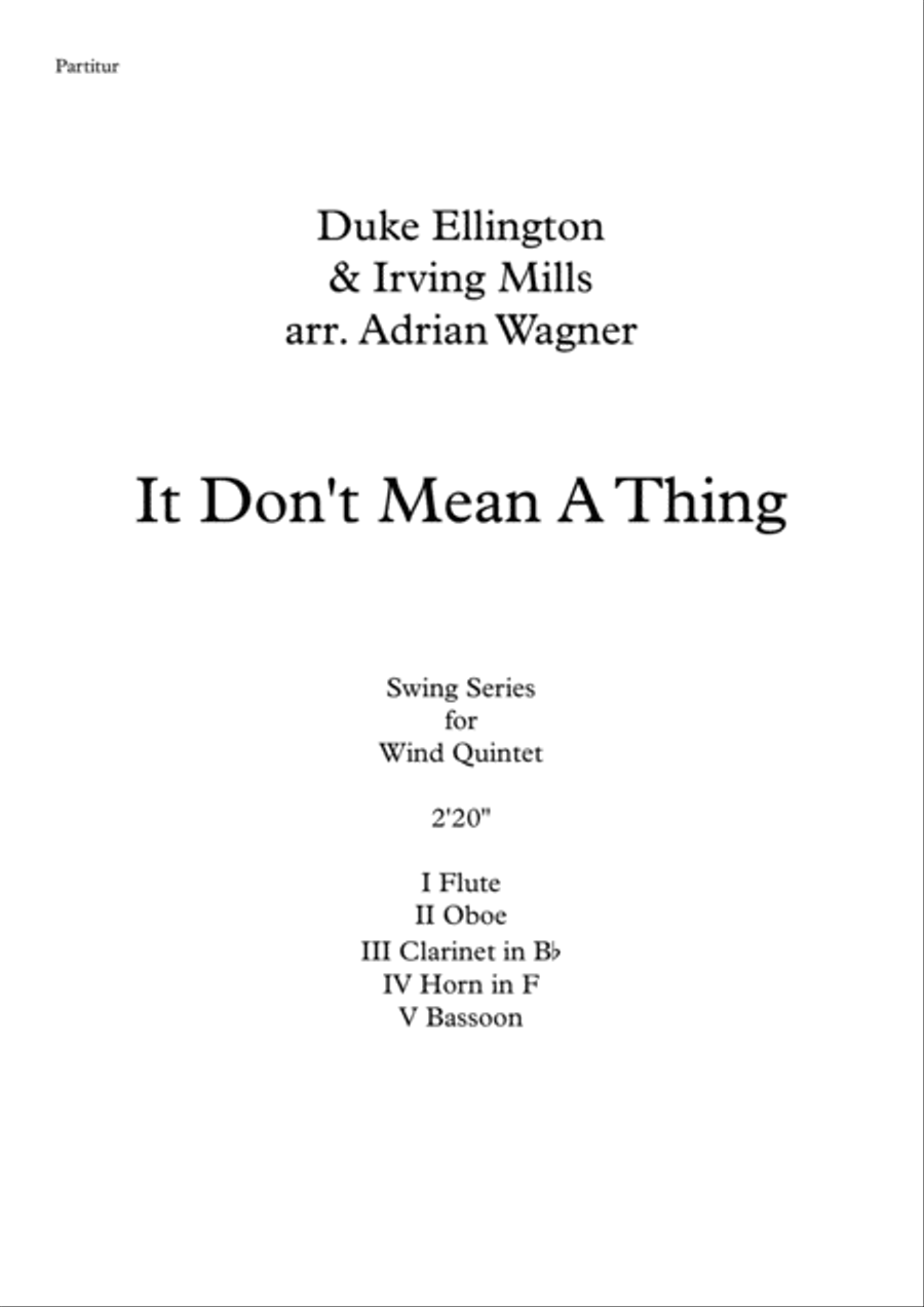 It Don't Mean A Thing (If It Ain't Got That Swing) Woodwind Quintet scores gallery preview page 2