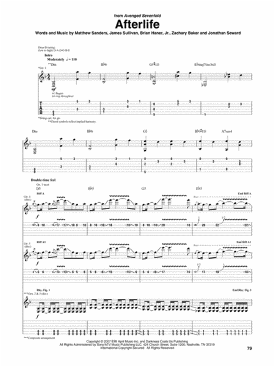 Avenged Sevenfold – The Best of 2005-2013 Guitar Tablature scores gallery preview page 4