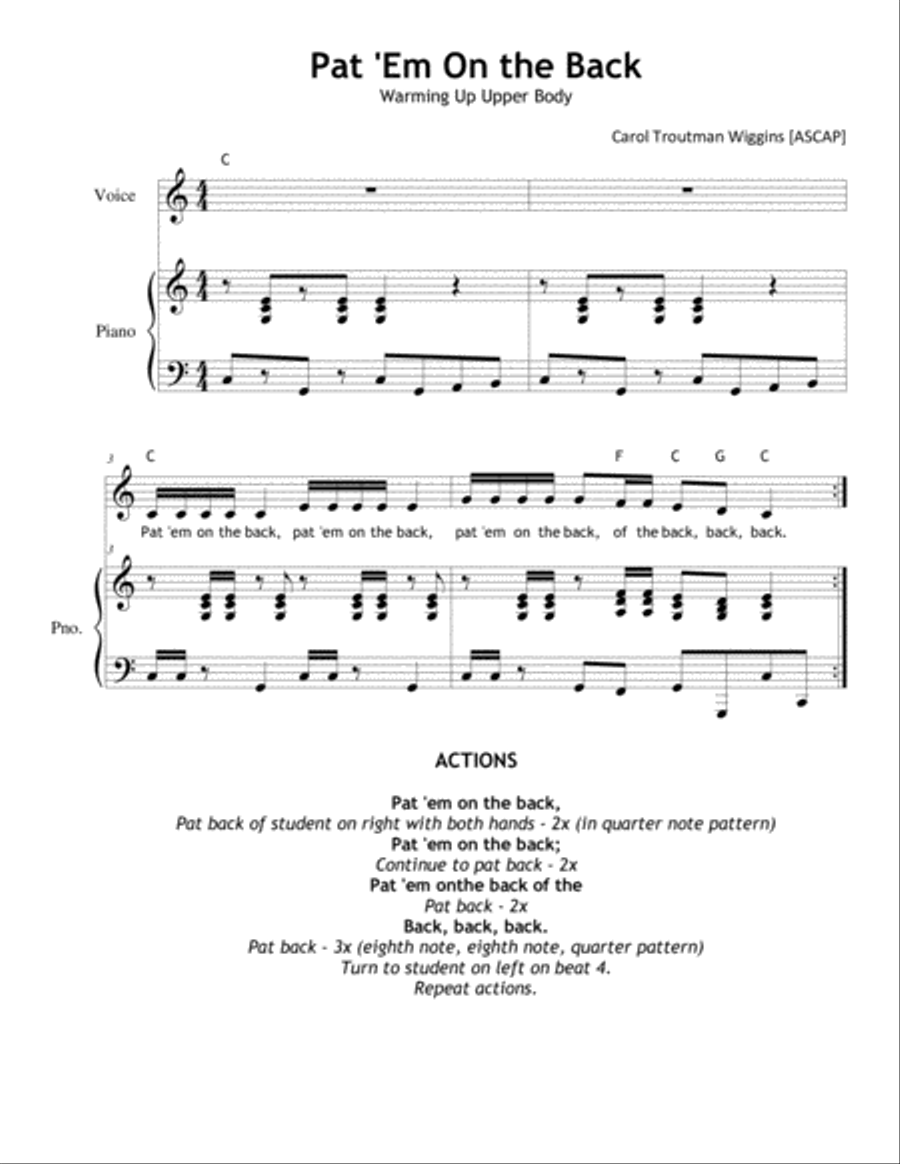 Quick & Easy Vocal Workouts from Head to Toe for Children Unison Choir scores gallery preview page 6