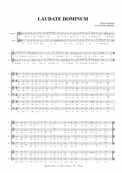 LAUDATE DOMINUM - Aichinger - For 2 SATB Choir image number null