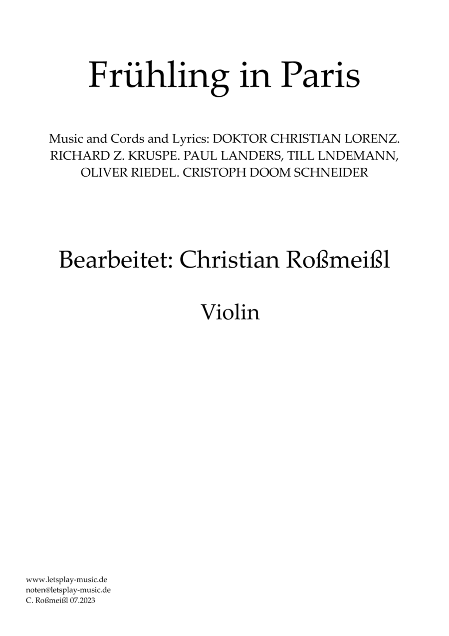 Fruehling In Paris Violin Solo scores gallery preview page 1