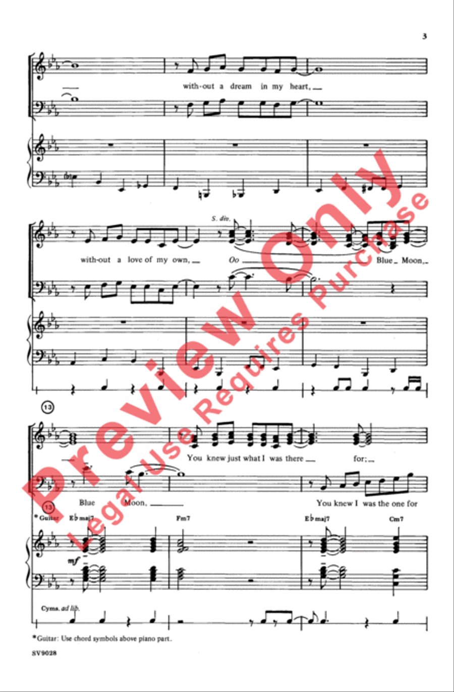 Blue Moon Blue Moon 4-Part scores gallery preview page 3