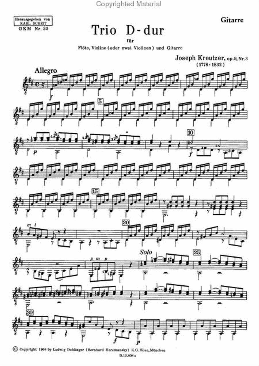 Trio D-Dur op. 9 / 3 Flute scores gallery preview page 2