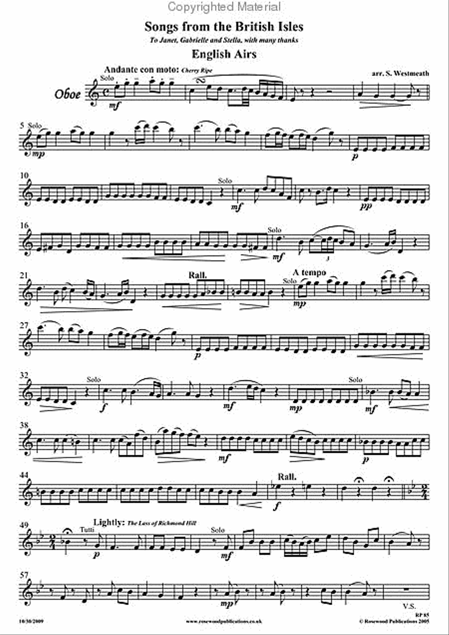 Songs from the British Isles Bassoon scores gallery preview page 4