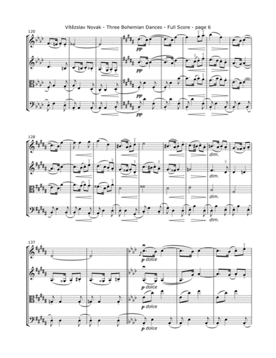 Novak, V. - Bohemian Dances, No. 1 for String Quartet image number null