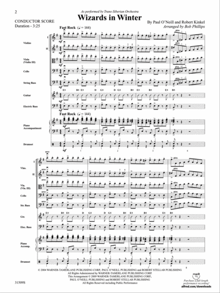 Wizards in Winter String Orchestra scores gallery preview page 2