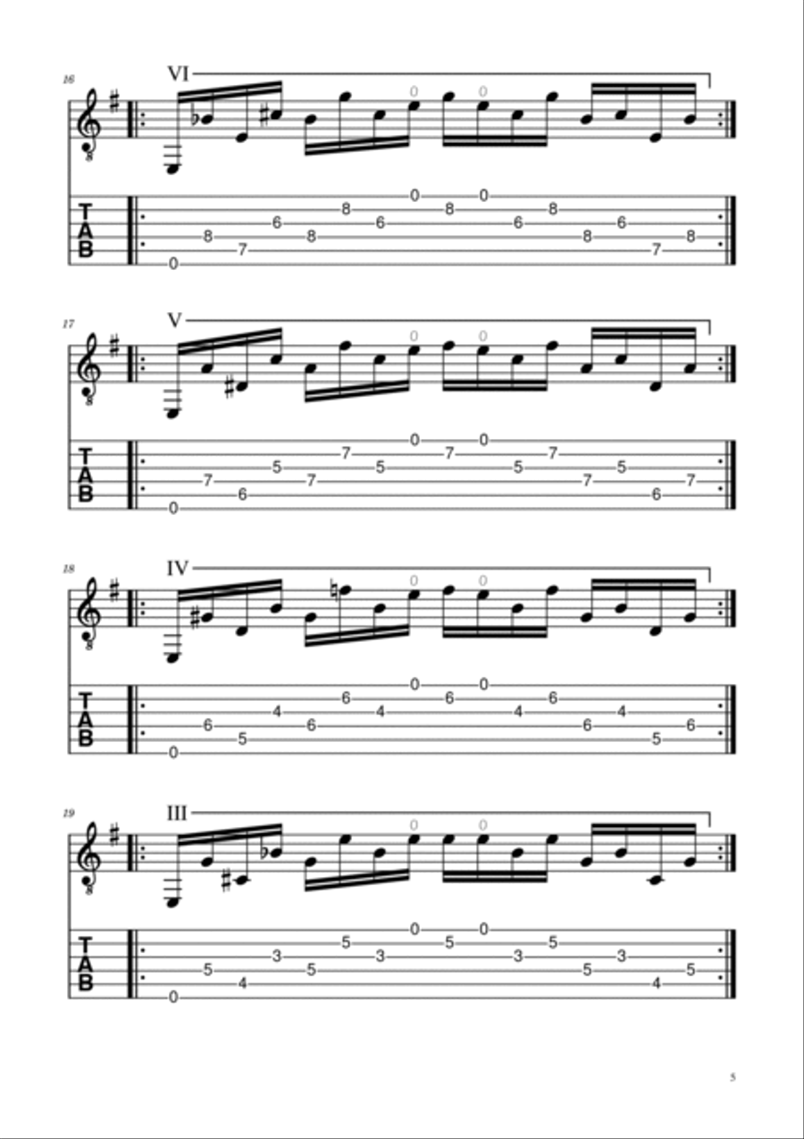 Etude No. 1 - Villa Lobos TABs Acoustic Guitar scores gallery preview page 5