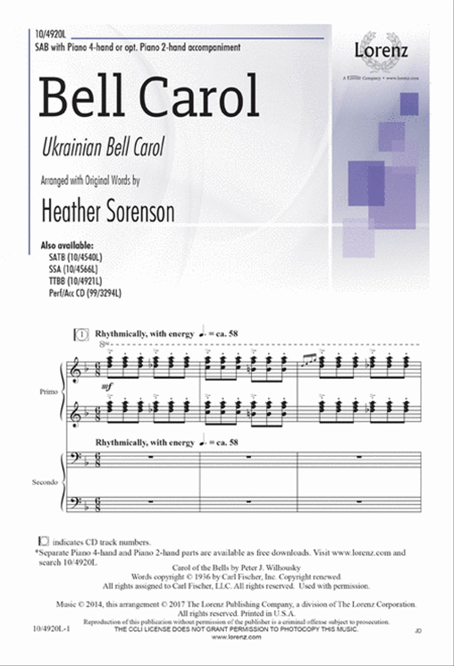 Bell Carol 3-Part scores gallery preview page 1