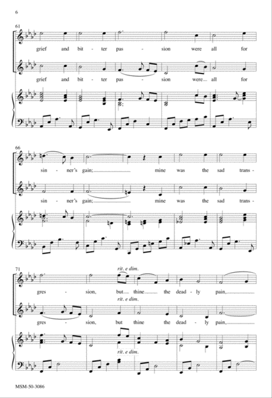 O Sacred Head, Now Wounded 4-Part scores gallery preview page 6