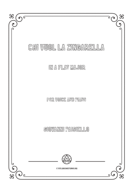 Paisiello-Chi Vuol la zingarella in A flat Major,for Voice and Piano image number null
