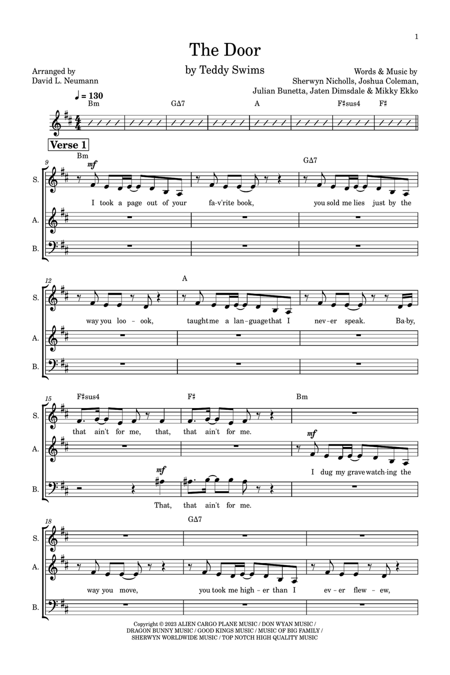The Door 3-Part scores gallery preview page 1