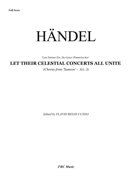 Händel - Let their Celestial Concerts all unite - For Choir and Orchestra image number null