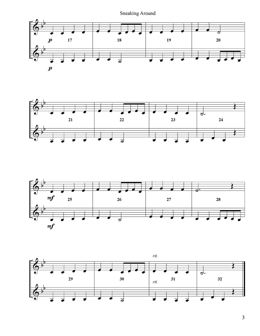 Elementary Duets, Volume 1, for Bells/Xylophone Percussion Ensemble scores gallery preview page 3