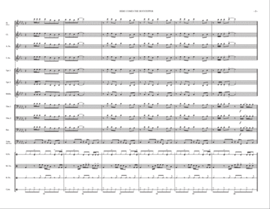 Here Comes The Hotstepper Marching Band scores gallery preview page 3