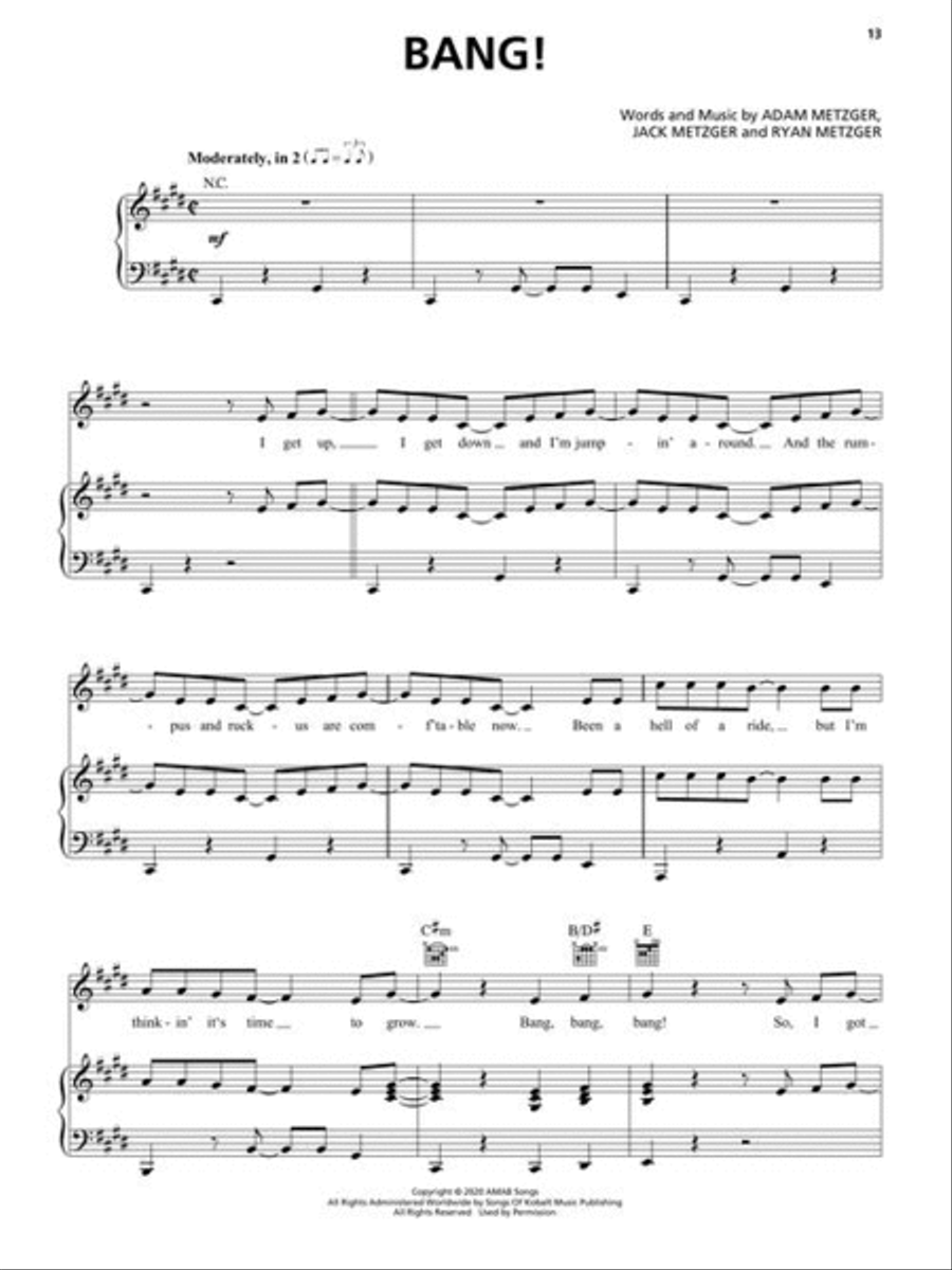 Chart Hits of 2020-2021 Piano, Vocal, Guitar scores gallery preview page 6