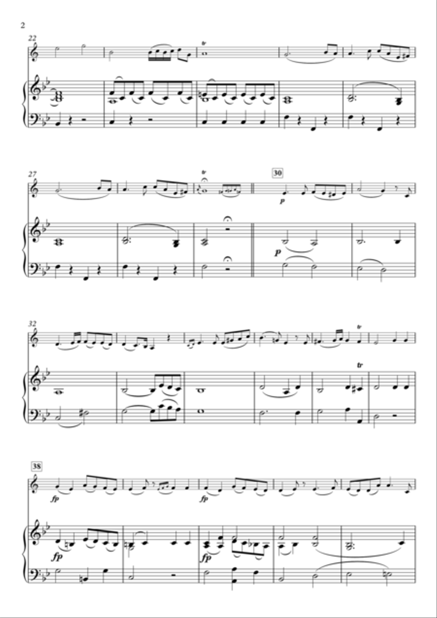 Romance from Concerto No.1 in G Major for Clarinet & Piano Clarinet Solo scores gallery preview page 2