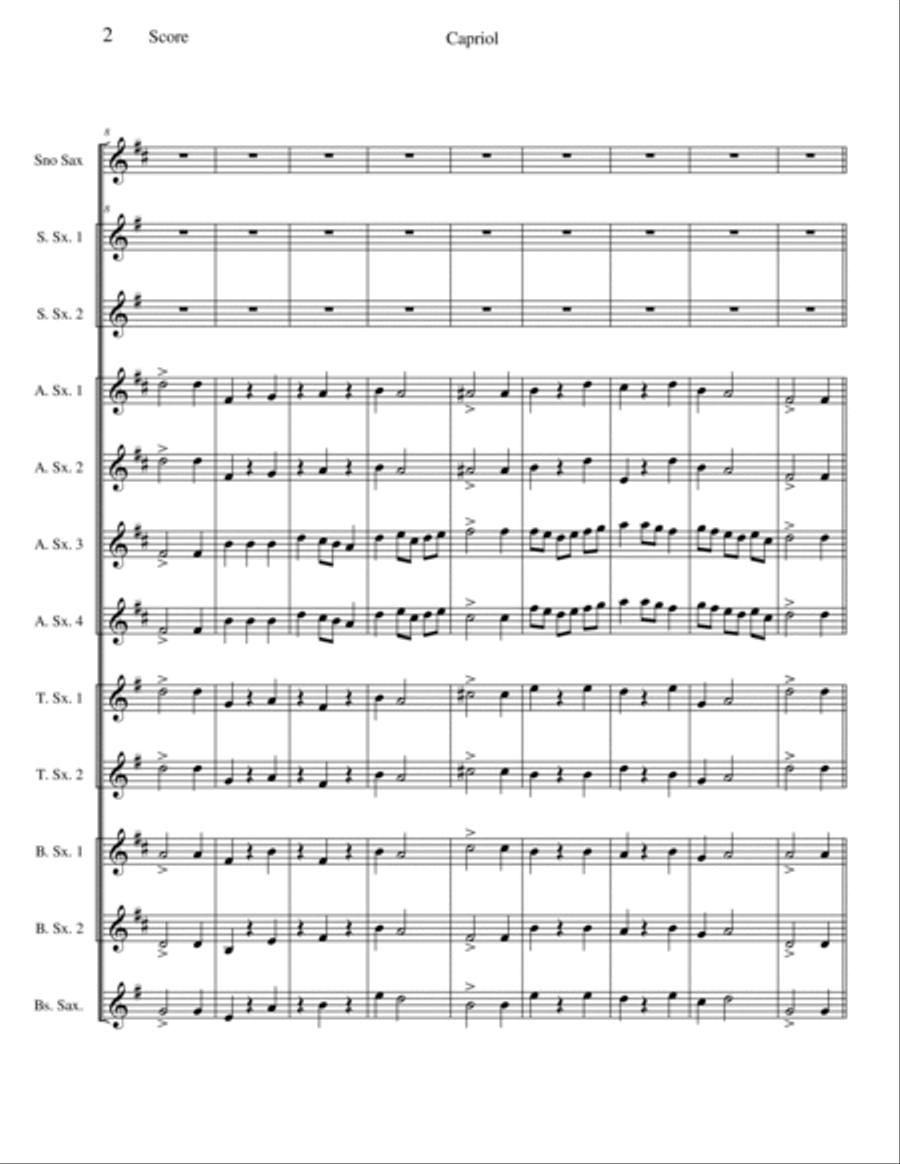 Capriol Suite Capriol Suite Woodwind Ensemble scores gallery preview page 2