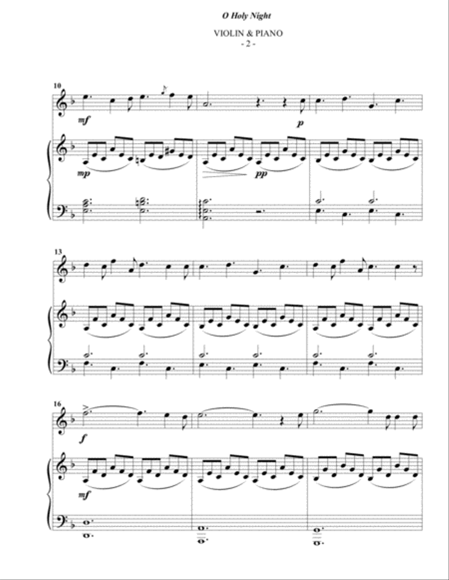 O Holy Night for Viola & Piano Viola scores gallery preview page 2