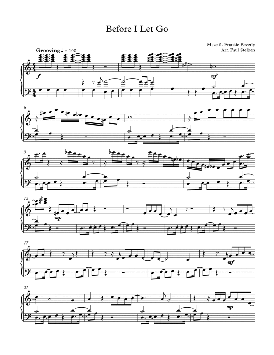 Before I Let Go Glockenspiel scores gallery preview page 1