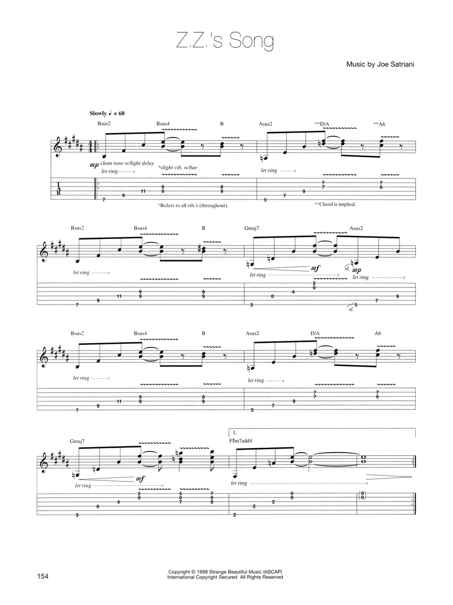Z.Z.'s Song Acoustic Guitar scores gallery preview page 1