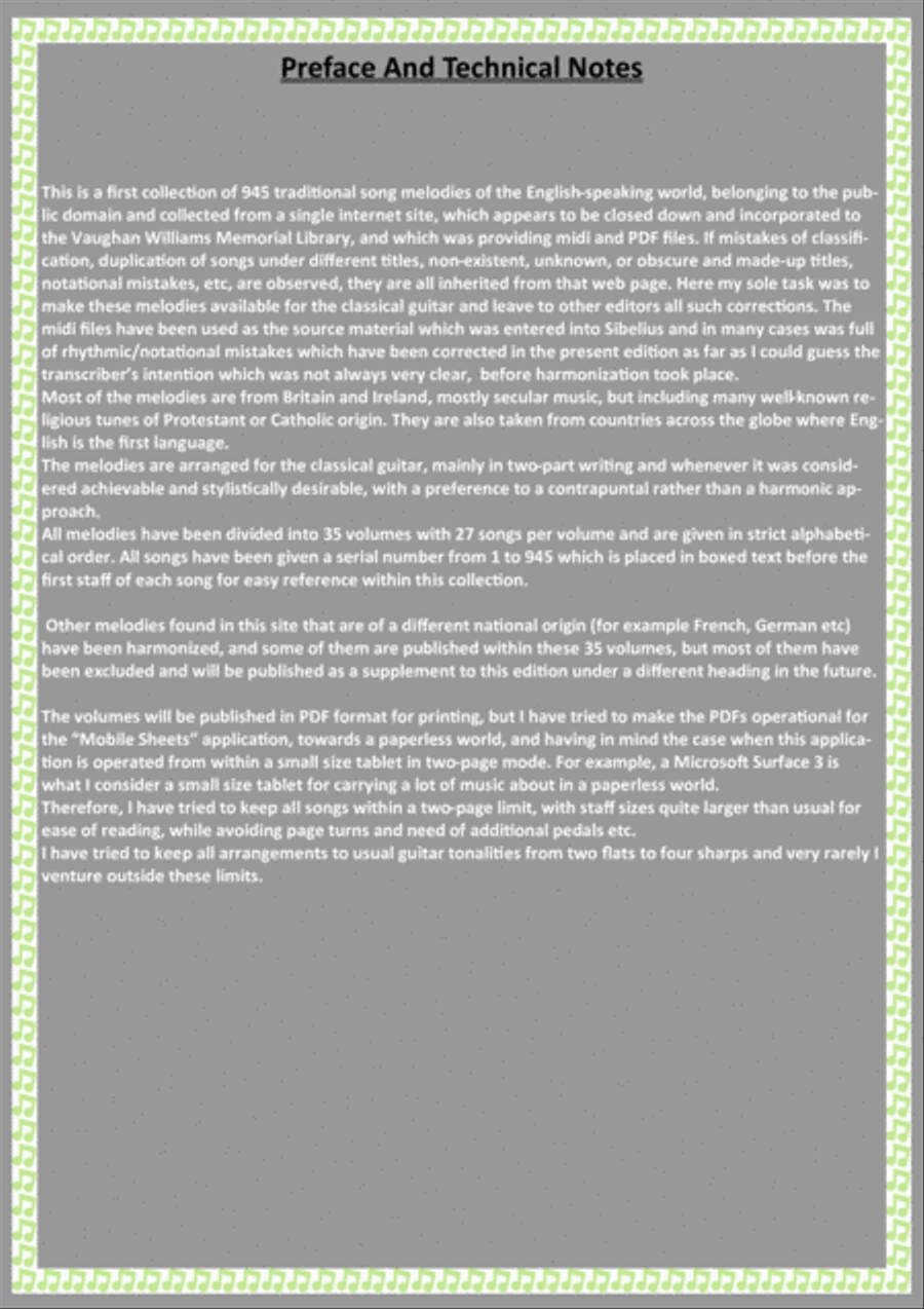 Folk Songs For Classical Guitar - Volume 33 (Songs 865-891) Acoustic Guitar scores gallery preview page 5