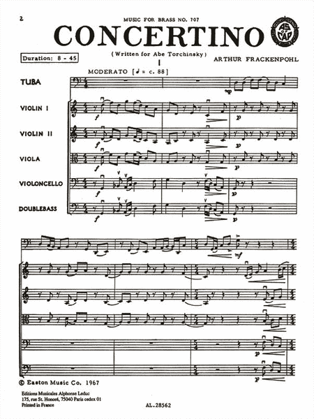 Concertino (tuba & Orchestra)