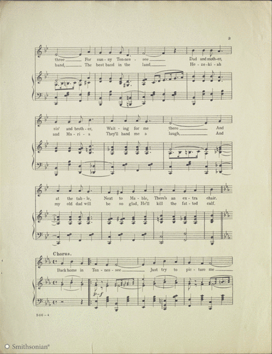 Back home in Tennessee Back home in Tennessee Piano, Vocal scores gallery preview page 3