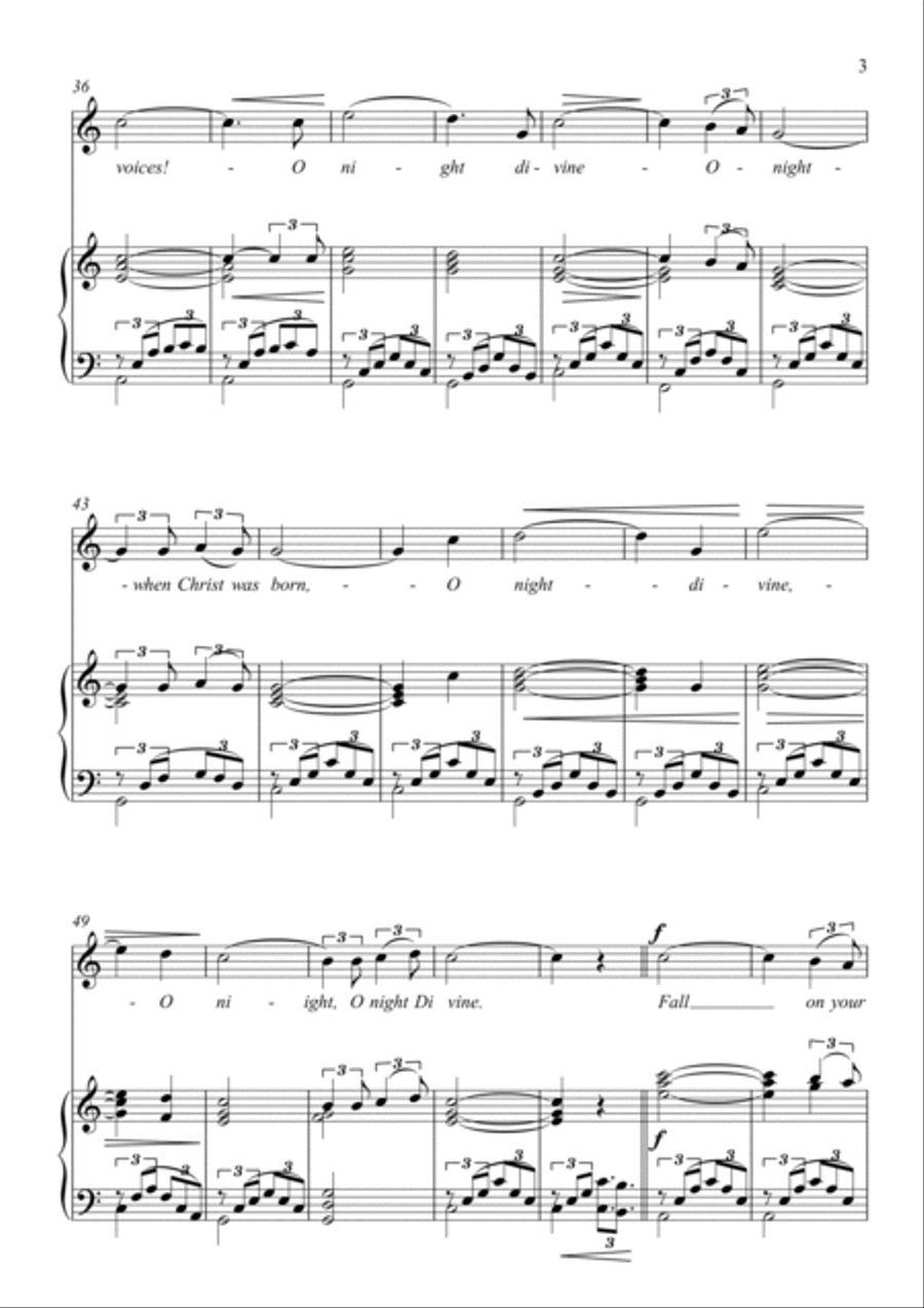 O Holy Night for Soprano and Piano Piano, Vocal, Guitar scores gallery preview page 4