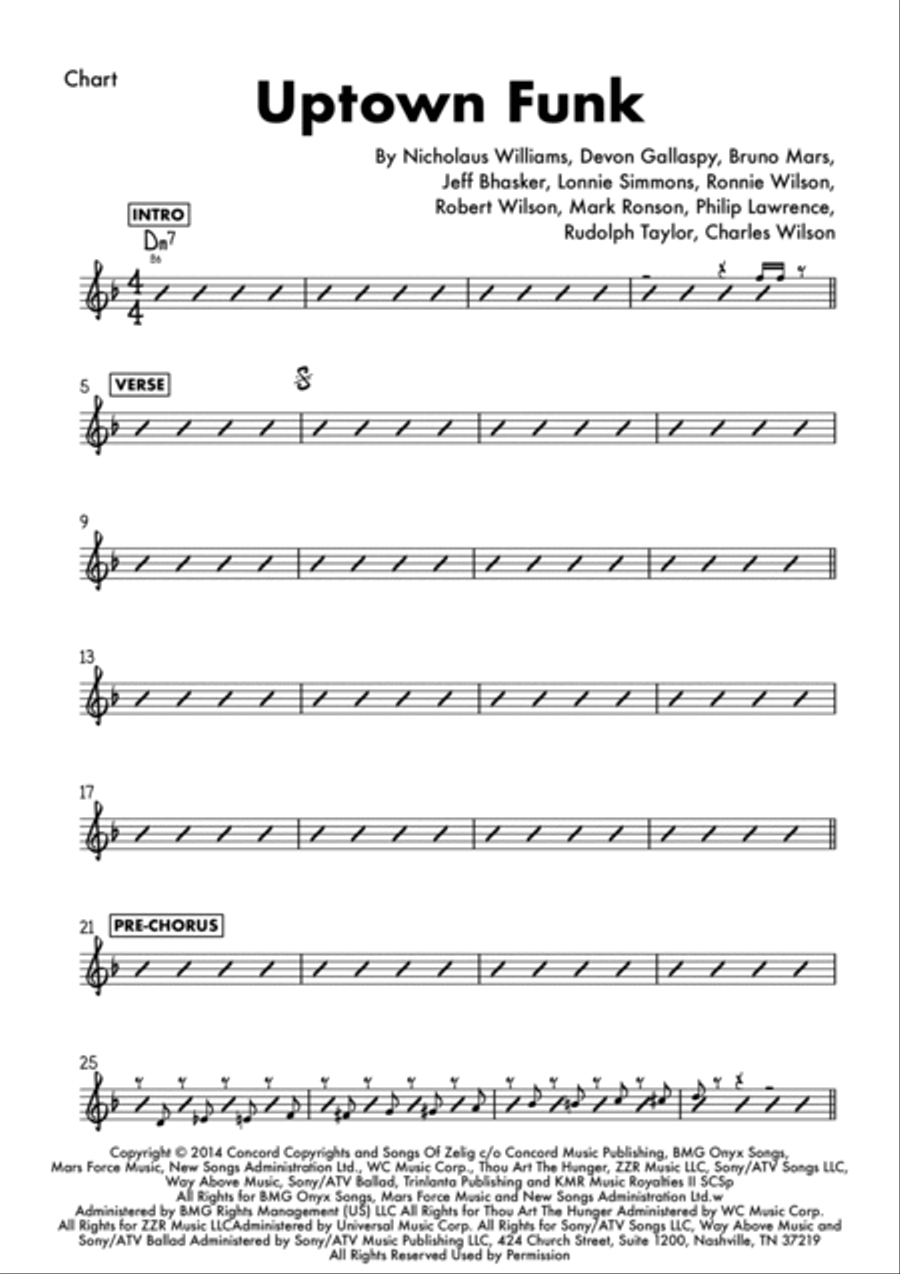 Uptown Funk Tenor Saxophone scores gallery preview page 3