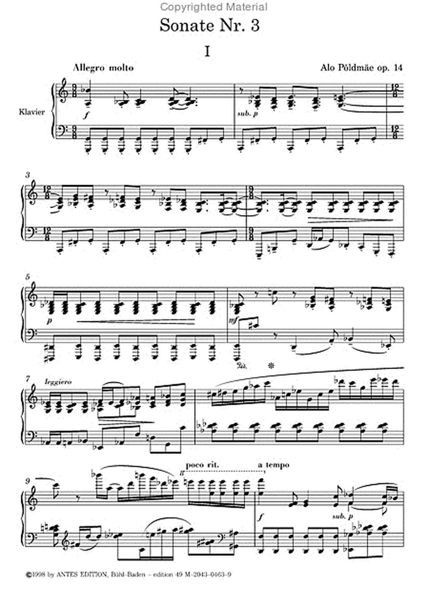 Sonate Nr. 2 op.14 fur Klavier solo