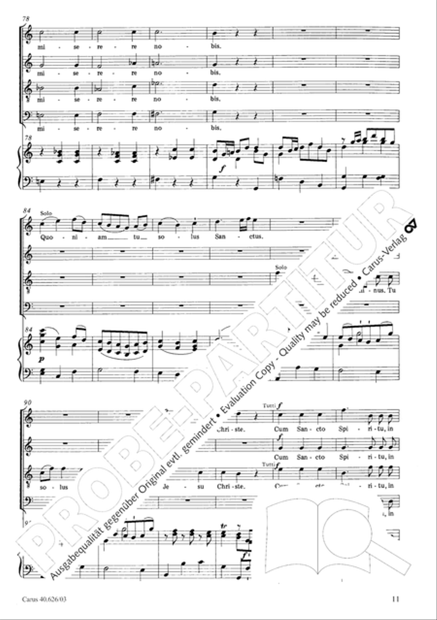Mass in C Major 4-Part scores gallery preview page 18