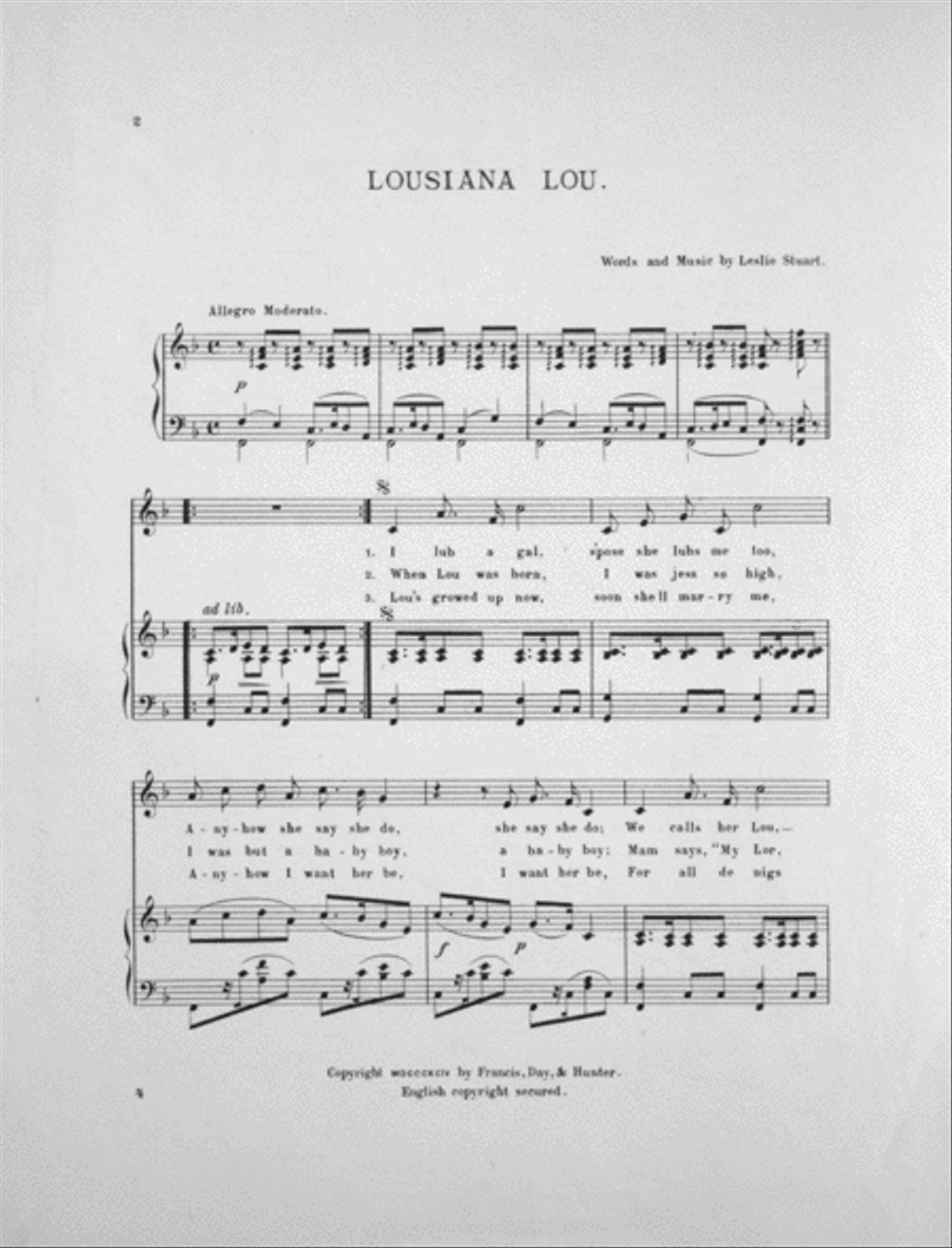 Louisiana Lou. Song Voice scores gallery preview page 2