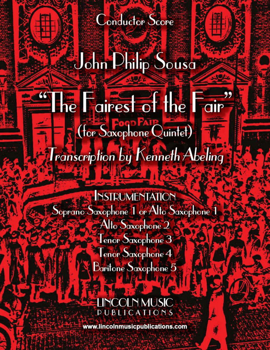 March – The Fairest of the Fair (for Saxophone Quintet SATTB or AATTB) Saxophone Quintet scores gallery preview page 1