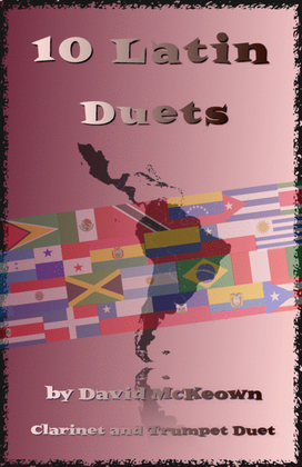 Book cover for 10 Latin Duets, for Clarinet and Trumpet