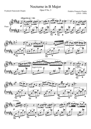 Nocturne Opus 9 No. 3 in B Major