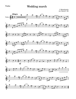Wedding March by Mendelssohn for violin and piano (easy)