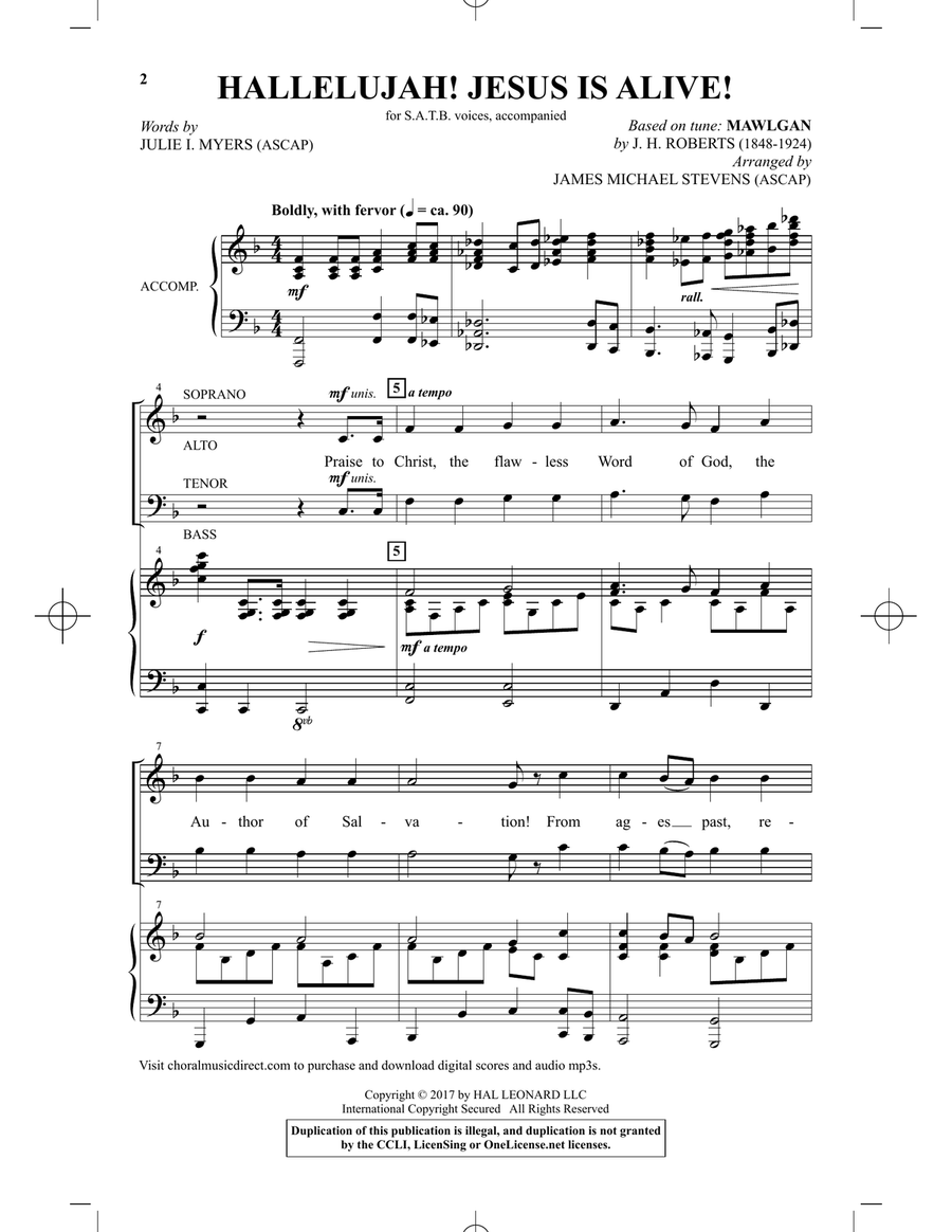 Hallelujah! Jesus Is Alive! 4-Part scores gallery preview page 1
