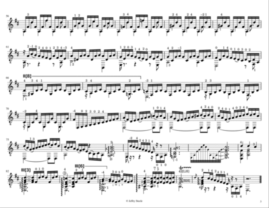 Cello Suite No. 3, BWV 1009, arranged for 8-string guitar Classical Guitar scores gallery preview page 3