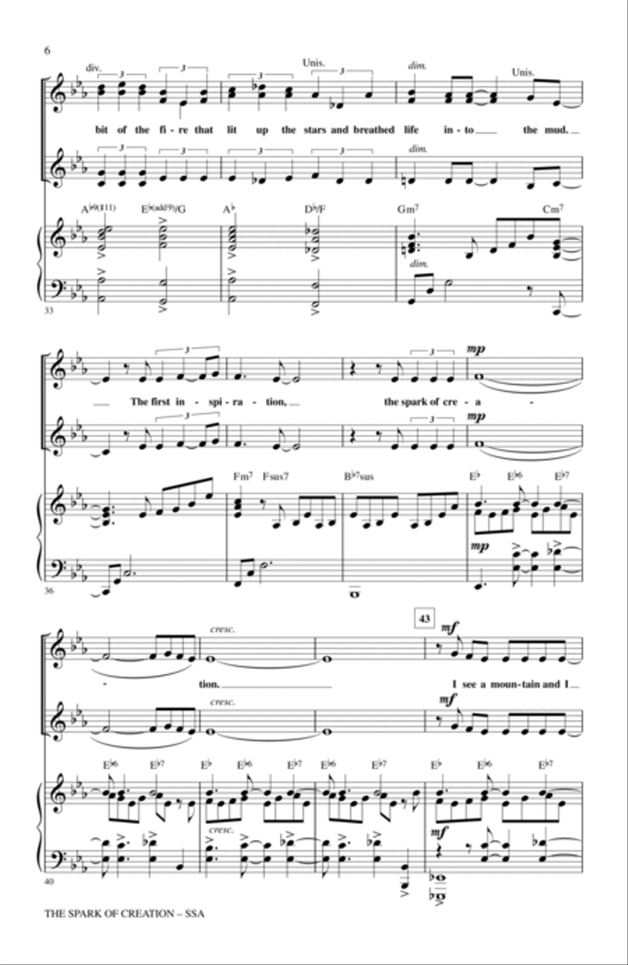 The Spark Of Creation (from Children of Eden) SSA scores gallery preview page 4