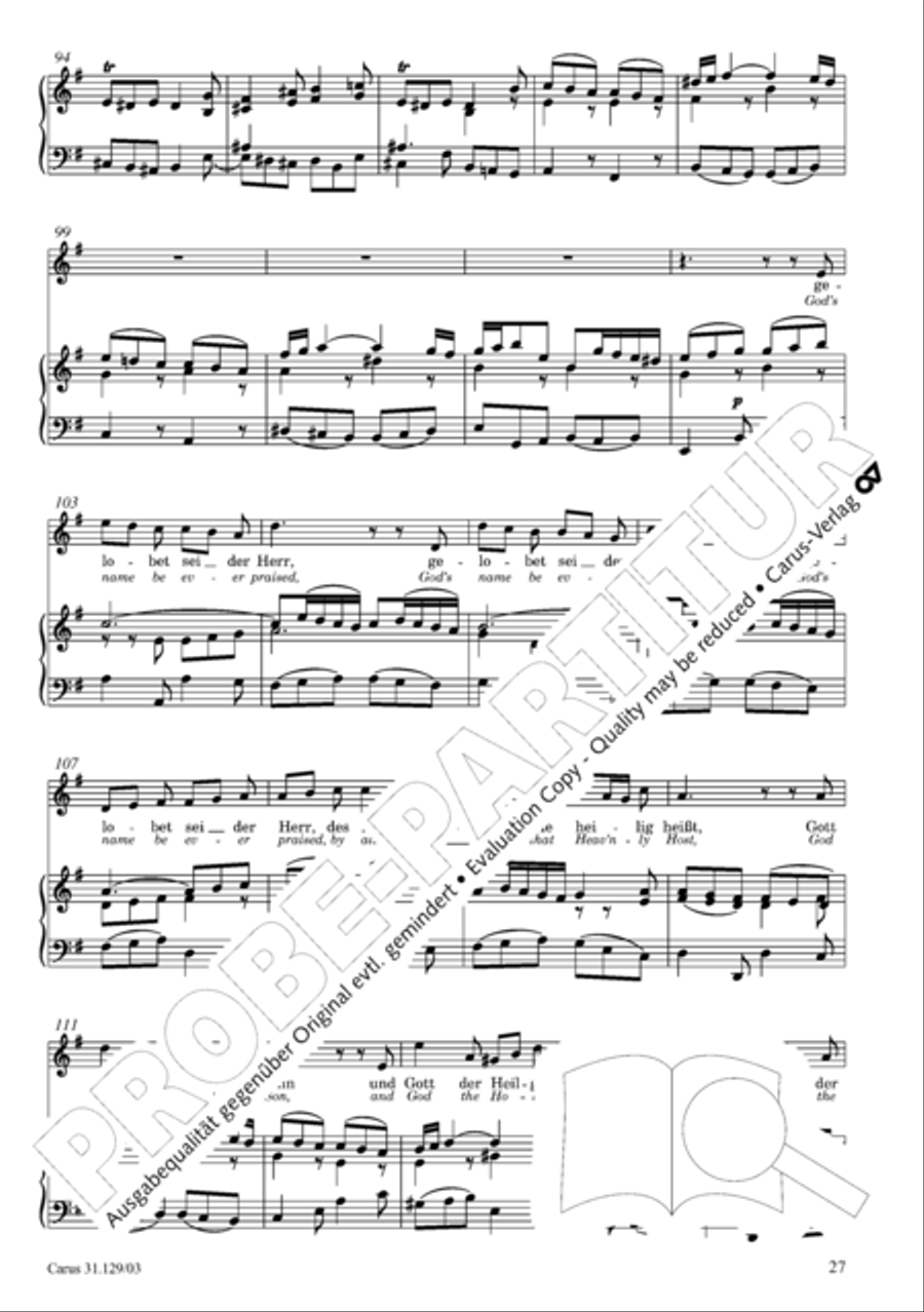 All glory to the Lord, our God (Gelobet sei der Herr, mein Gott) 4-Part scores gallery preview page 30