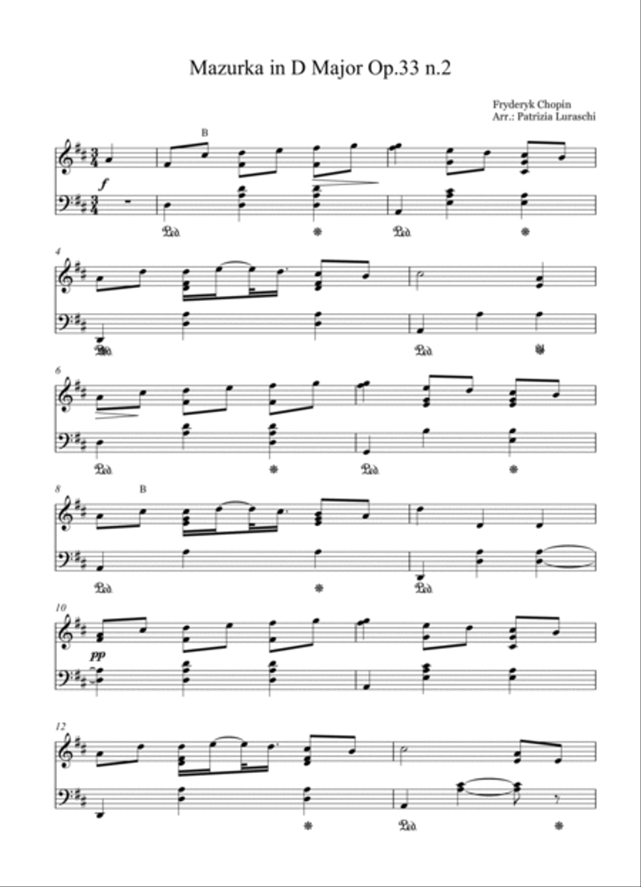 Mazurka in D Major Op.33 n.2 Piano Method scores gallery preview page 2